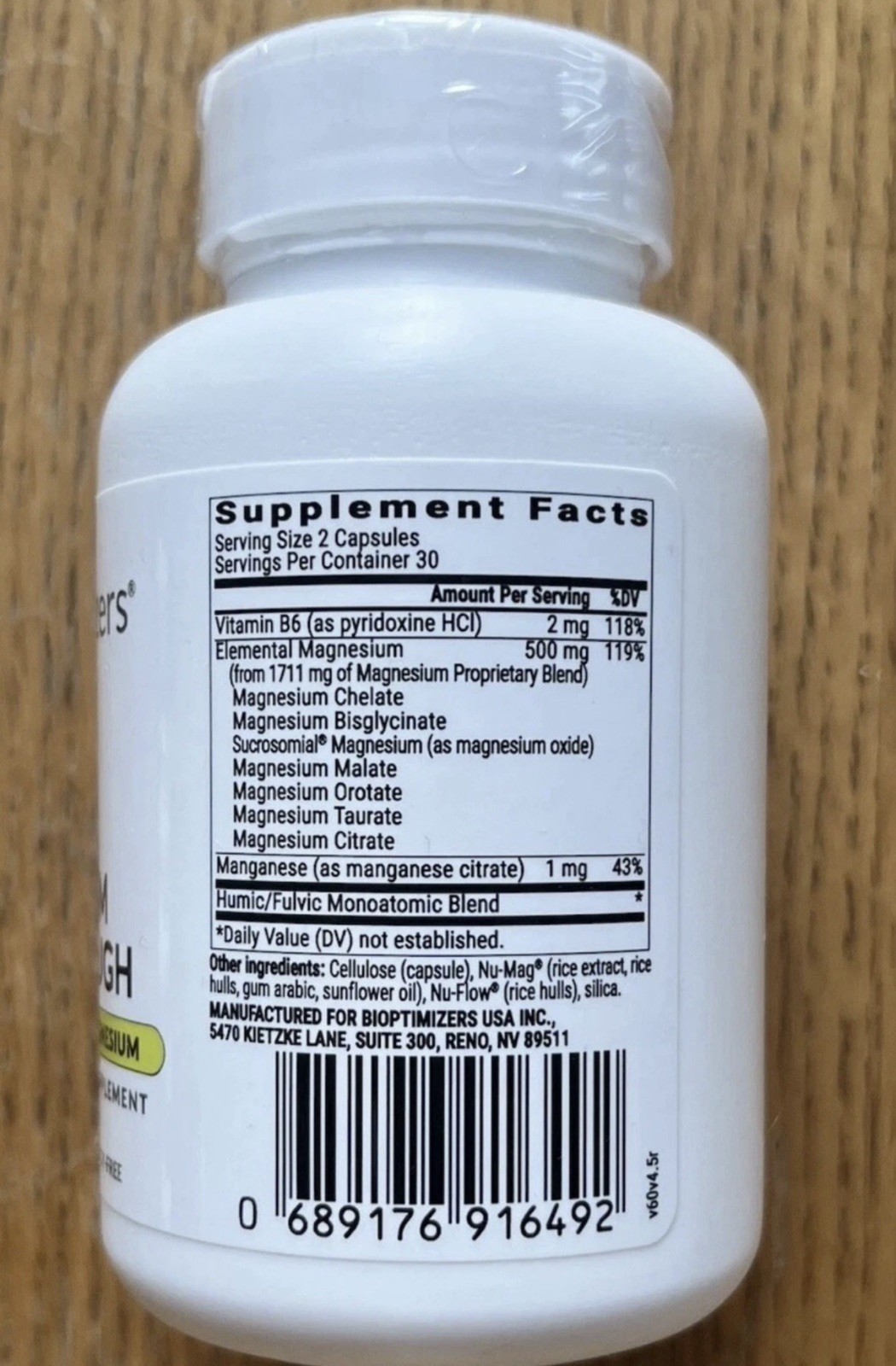 Bioptimizers Magnesium Breakthrough all 7 essential forms, 60 -capsules