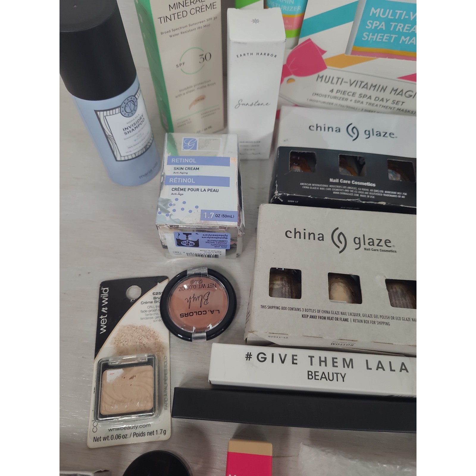 Huge Beauty Skincare Makeup Lot Elemis China Glaze Pixi LA Colors 40+ Pcs Bundle