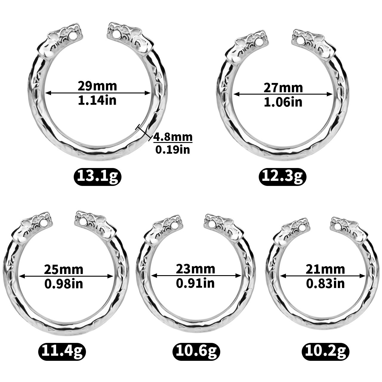 Stainless Steel Metal Silver Penis Enhancer Ring Private Training Ring For Men