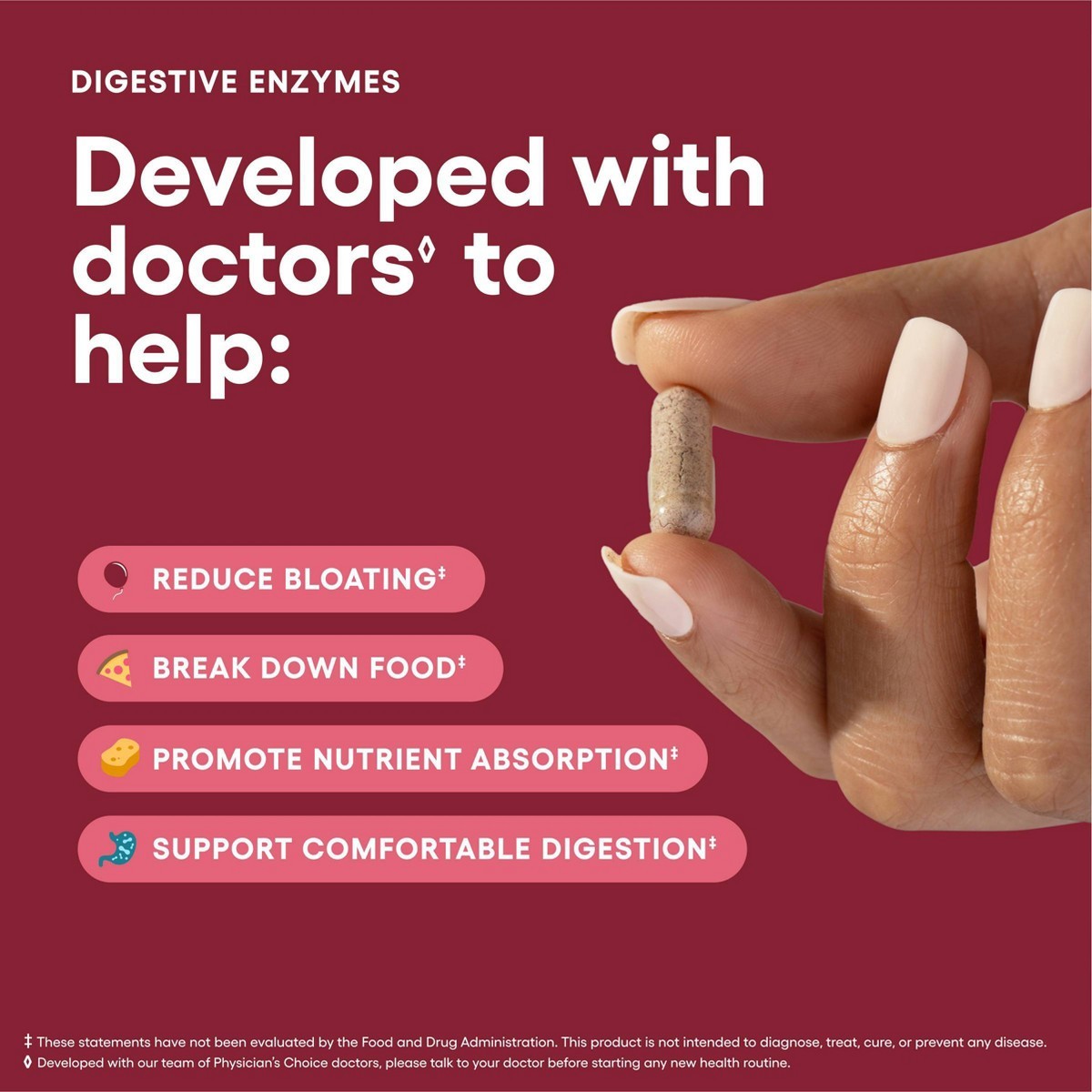 Physician’s Choice Digestive Enzyme Probiotic Capsules – 30ct: 2 Billion CFUs