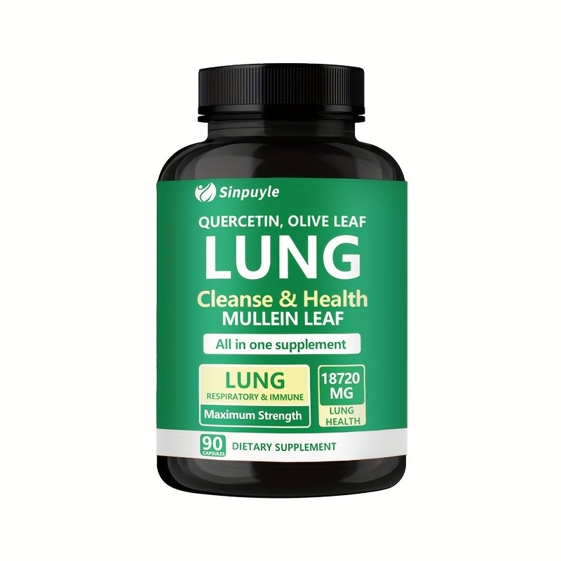 Lung Cleanse Respiratory Support Supplement Mullein Quercetin 90 Capsules