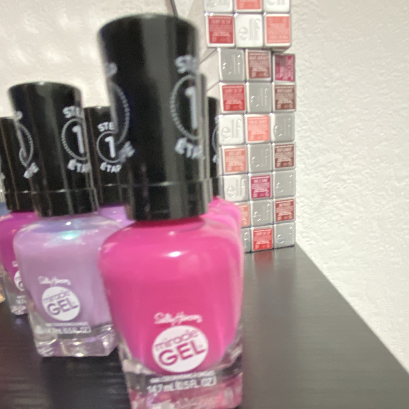 Sally Hansen Miracle Gel Shimmer Gel Nail Polish Lot of 5 Pink Purple 14.7ml