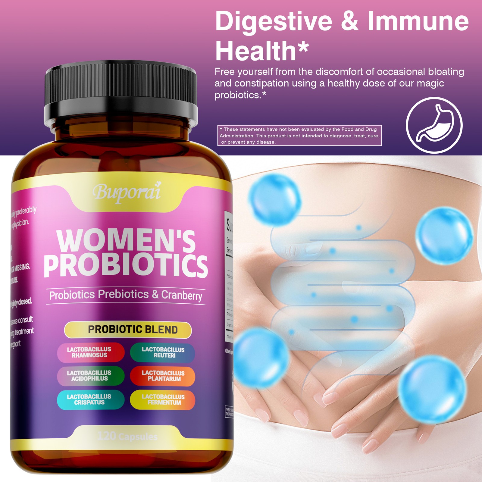 Women’s Probiotics 240pcs-Balances Flora, Promotes Intestinal and Overall Health