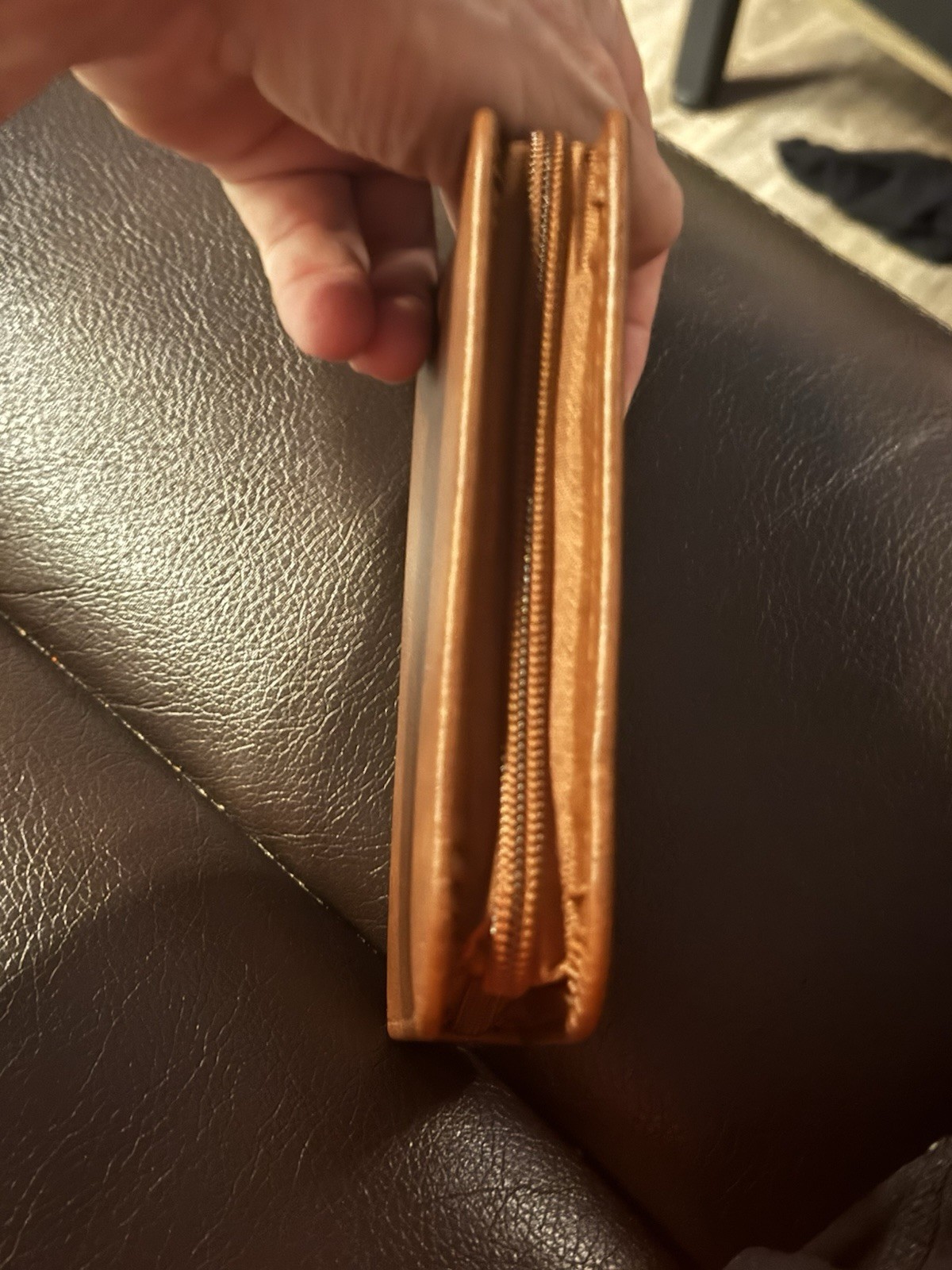 Brown Travel Size Zippered Manicure Set w/ Clippers, File, Scissors, Tweezers