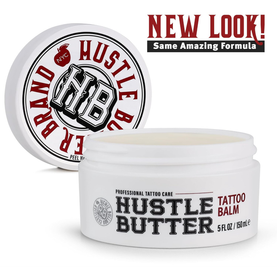 Hustle Butter Tattoo Balm–Professional Tattoo care (1 Pack, 5 fl oz / 150 ml)