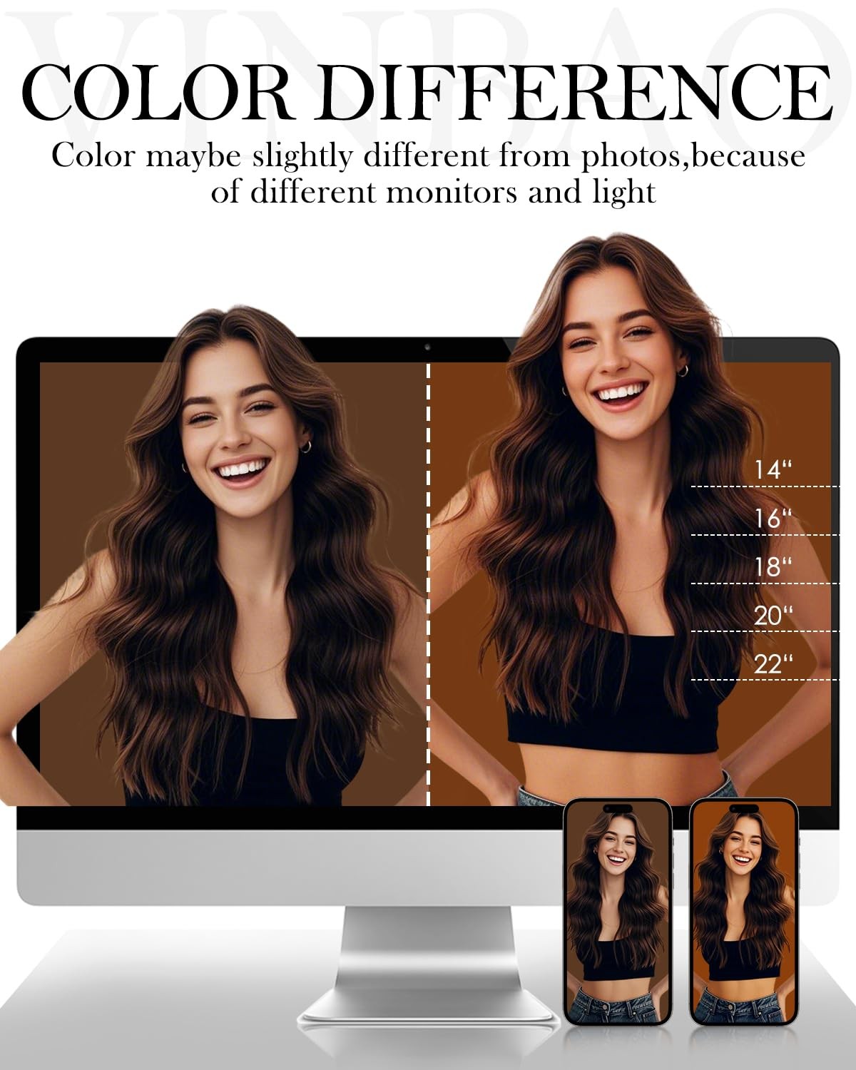 Vinbao U Tip Hair Extensions Human Hair Balayage 50G 50S Brown To Caramel