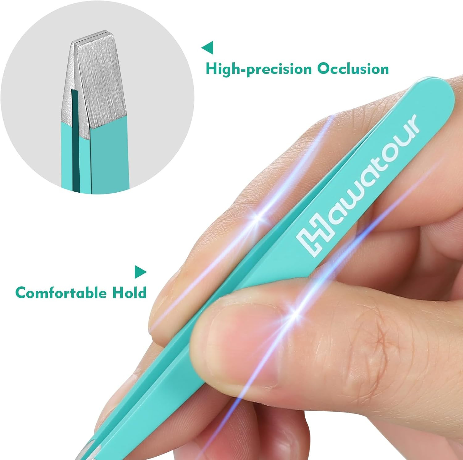 Tweezers Set, 4Pcs Eyebrow Tweezers for Ingrown Hair and Facial Hair Removal