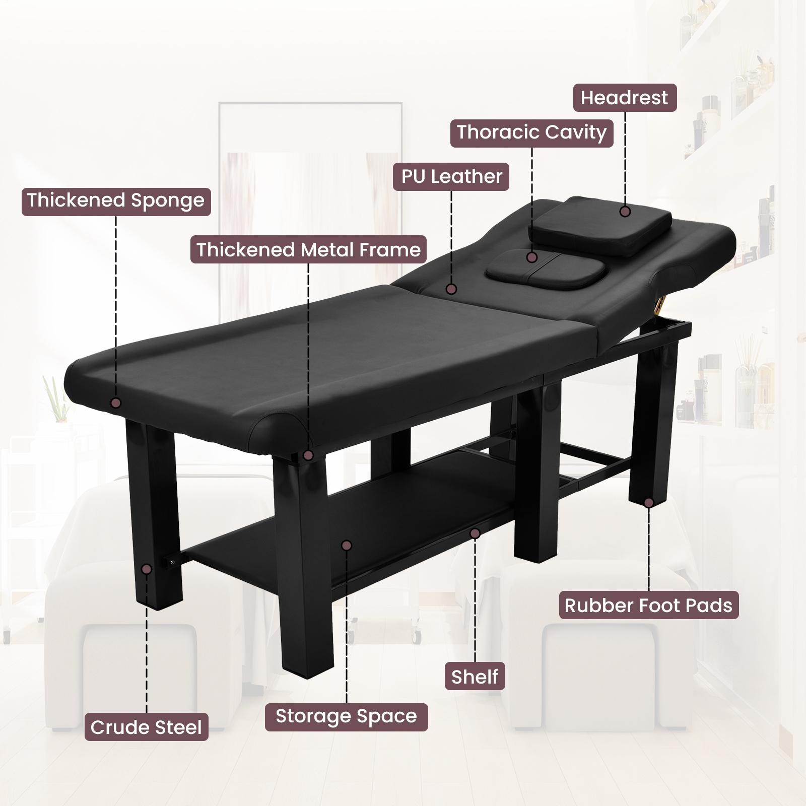 Pro Massage Treatment Table Facial Bed Adjust Backrest Open-Chest Salon Beauty