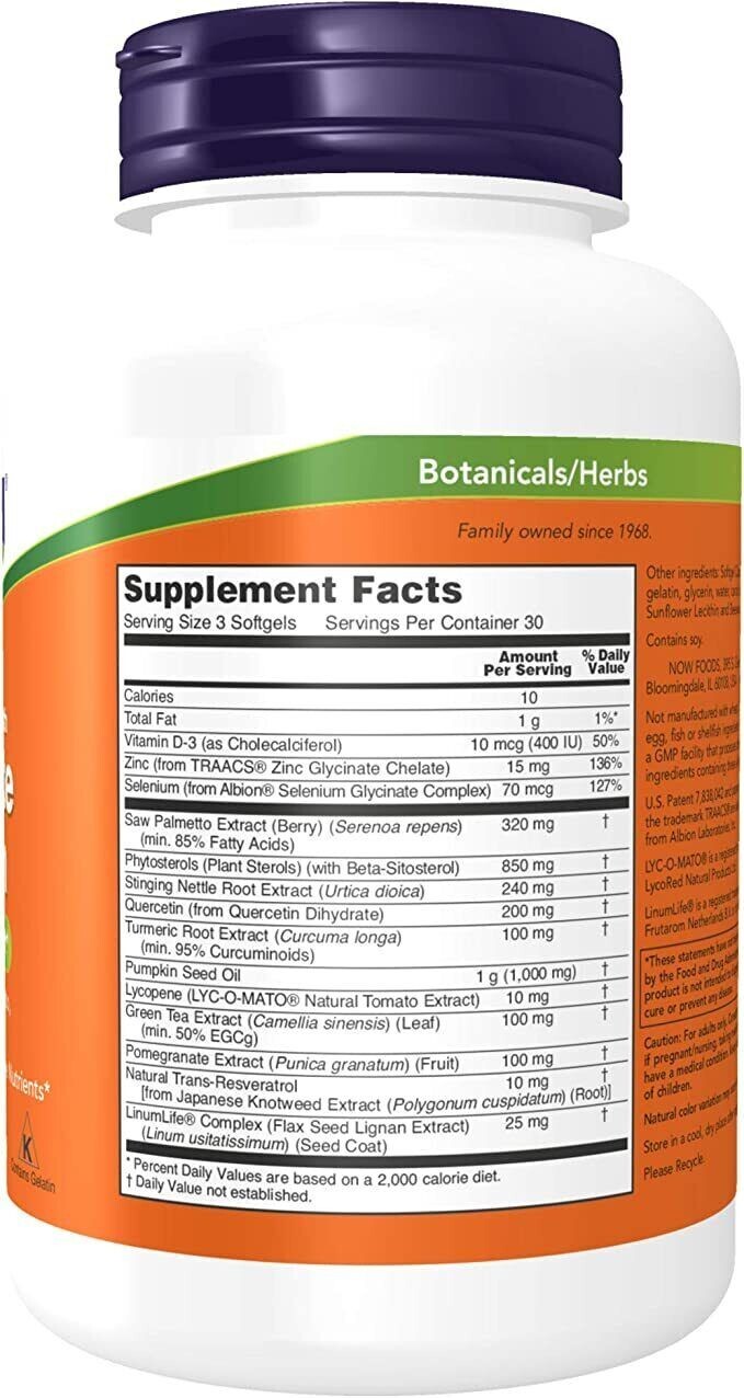 Now Foods Clinical Strength Prostate Health 2X90 or 1X180gels Kosher Quercetin
