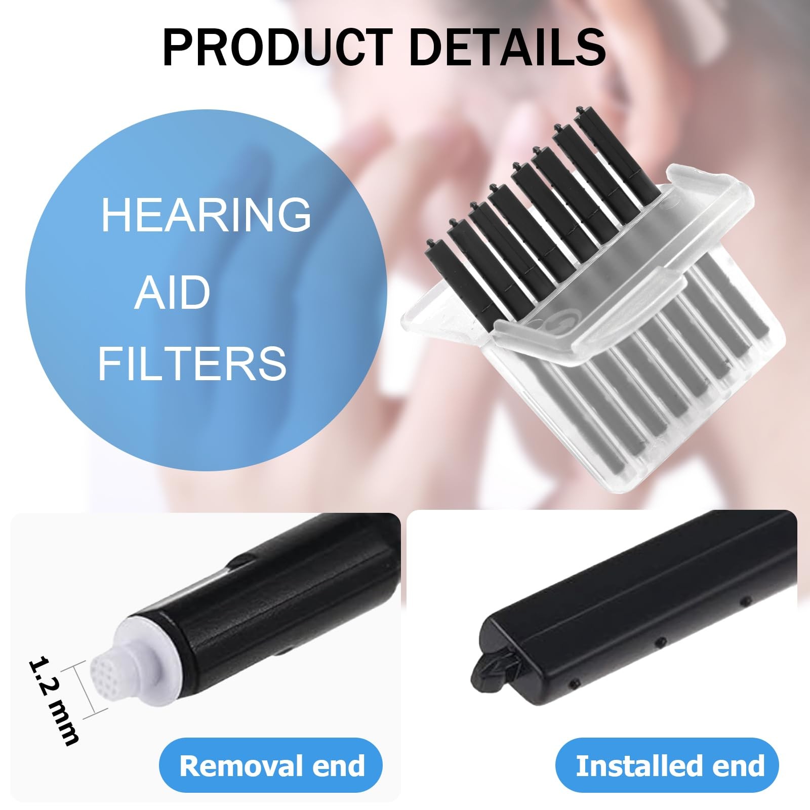 (40 Pcs) Phonak Cerumen Stop Wax Guard Filters for 0.05in-40 Pcs, Black