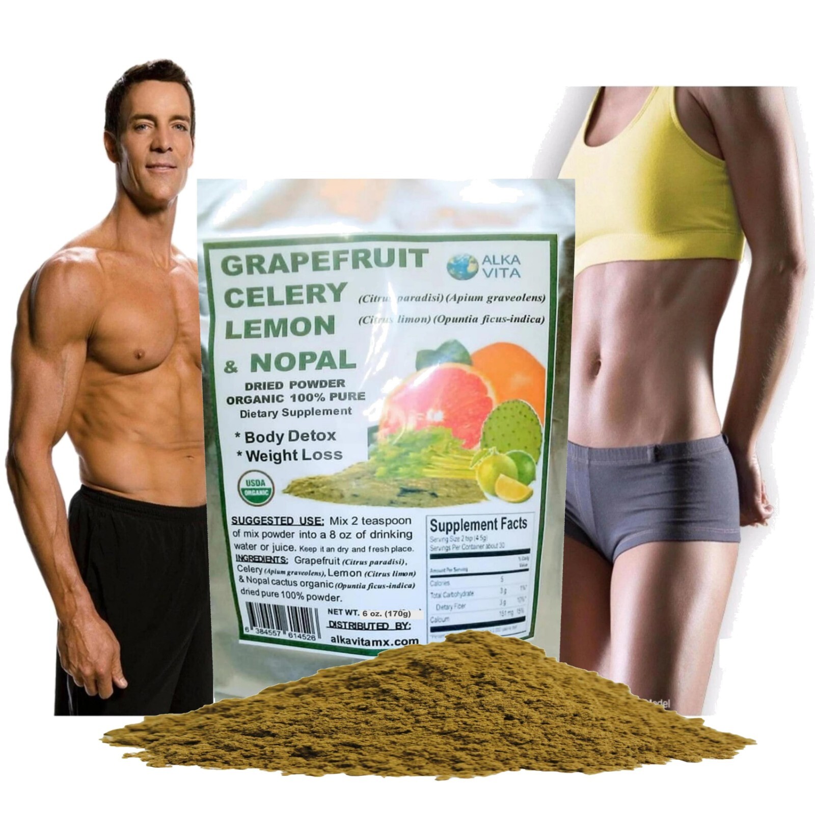 Grapefruit Nopal Celery Lemon Weight Loss Pure Dried Powder Nutri Food ALKAVITA