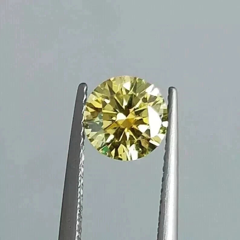 3 Ct Round Cut Natural Yellow Color Loose Lab Grown CVD Diamond VVS1 Certified