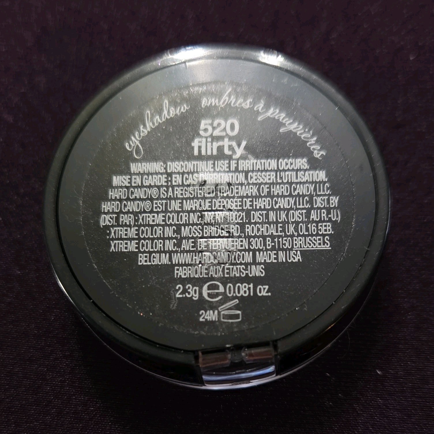 Hard Candy Single Eyeshadow Flirty Shade MPN 520 0.081oz PAO 24M Single