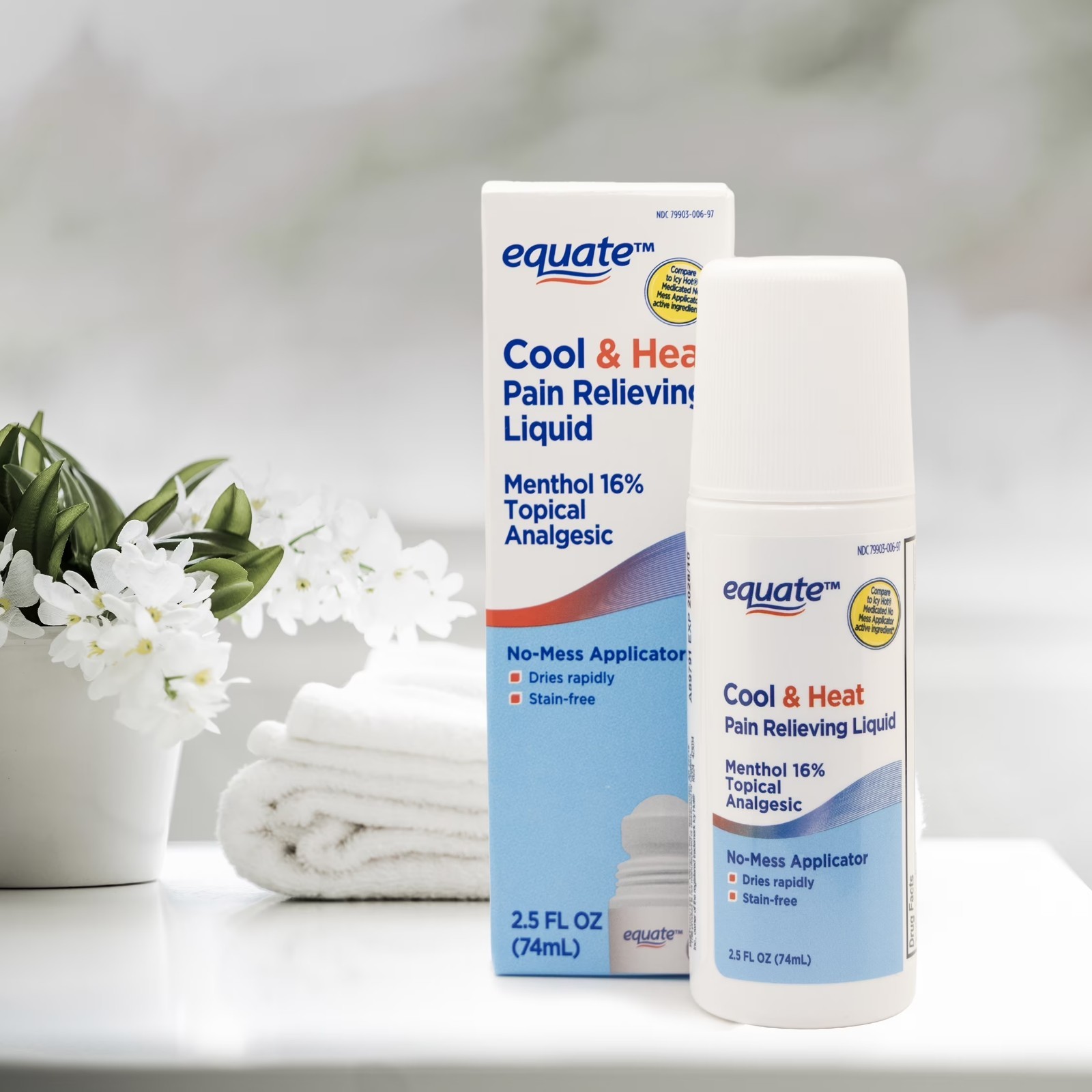 Equate Max Strength Cool & Heat, Joint Pain Relief, 2.5 fl. oz. 3 PACK FREE SHIP