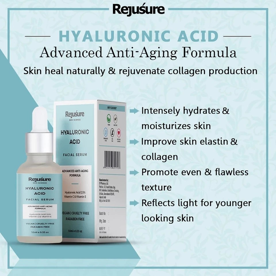 Rejusure Hyaluronic Acid Facial Serum For Hydrates Skin 10ml