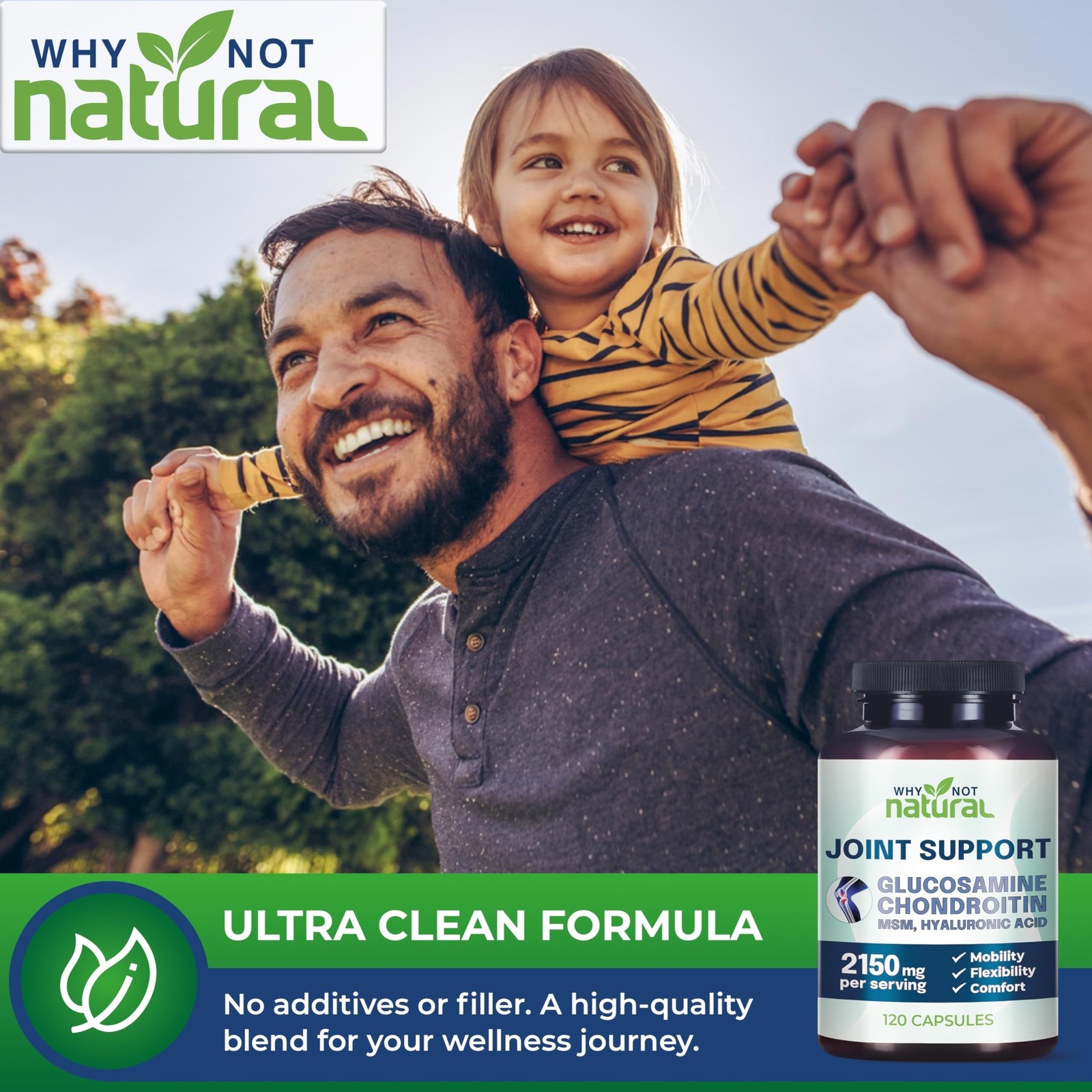 Why Not Natural Glucosamine Chondroitin MSM Joint Support Knee Health