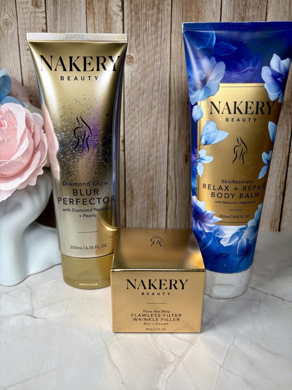 NAKERY Beauty SkinRecovery 3pc Set Blur Perfector Body Balm Wrinkle Filler
