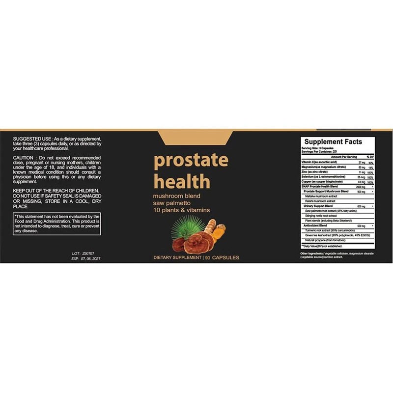 90pcs Natural Body Care Prostate Health Capsules Support for Men’s Wellness