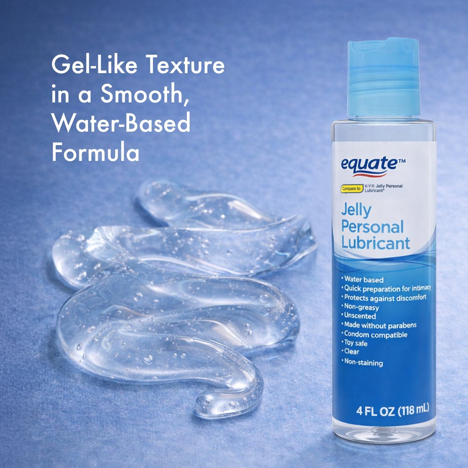 Equate Liquid Personal Lubricant Jelly Fragrance Free 4 OZ