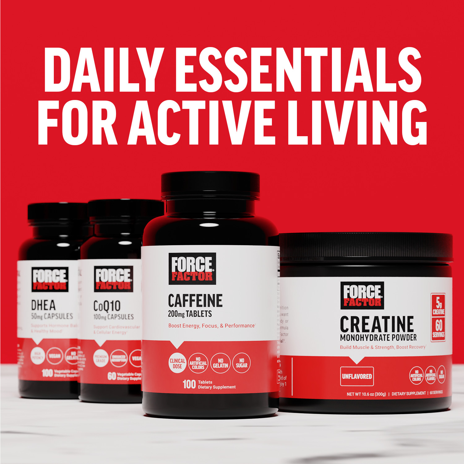 Force Factor Caffeine Pills 200mg Caffeine Tablets to Boost Energy and Endurance