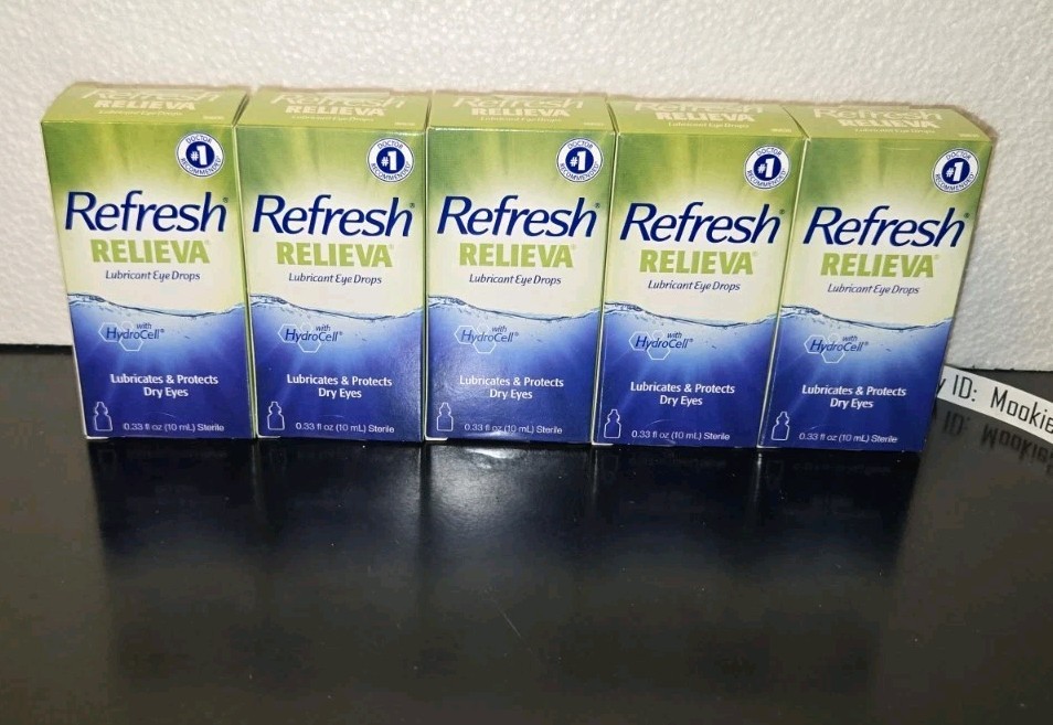 5 Box Lot REFRESH RELIEVA Lubricant Eye Drops 0.33 oz 10mL EXP 11/2024-12/2024
