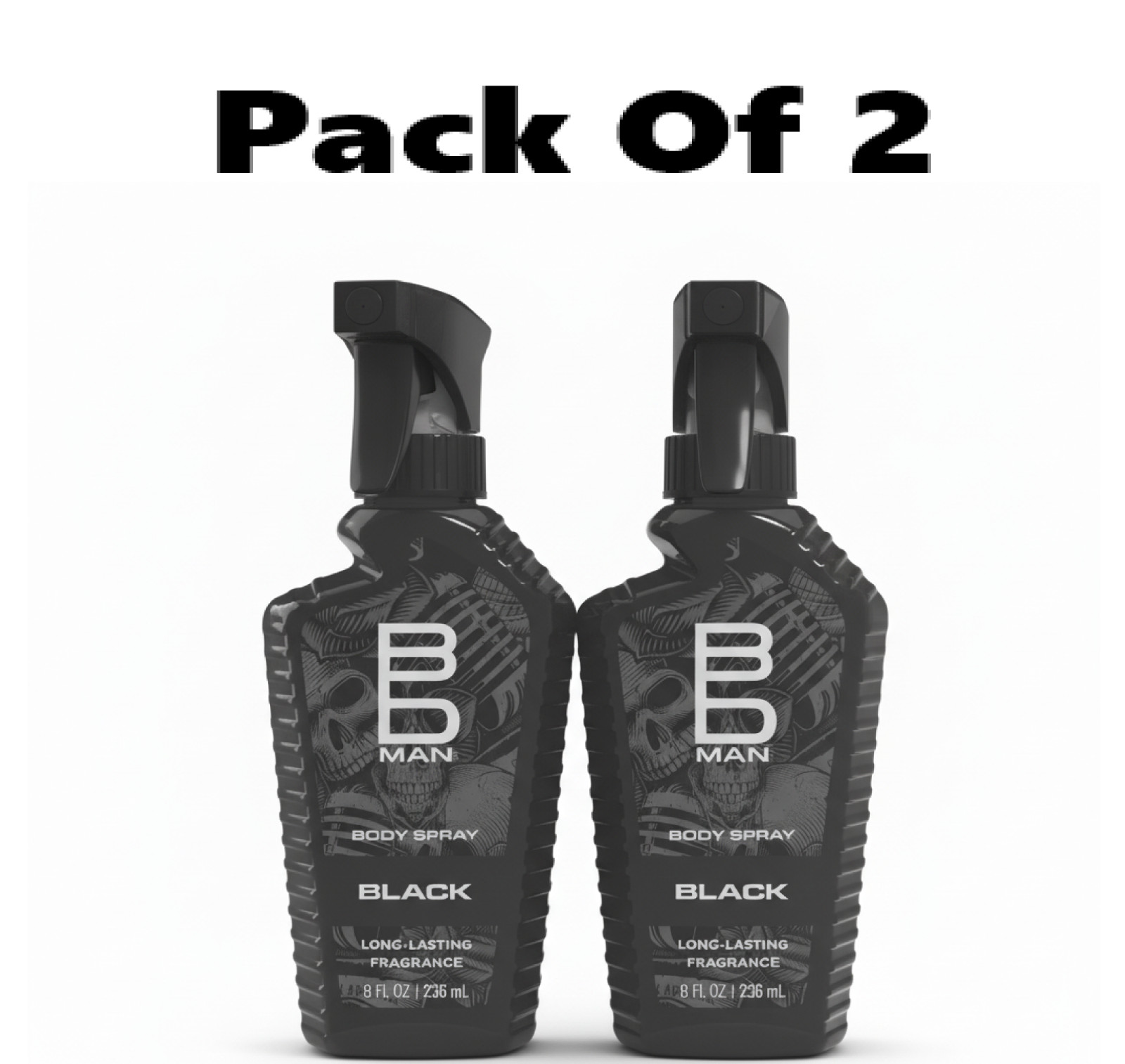 BOD Man Fragrance Body Spray, Black, 8 fl oz Fresh Free Shipping 2 PACK