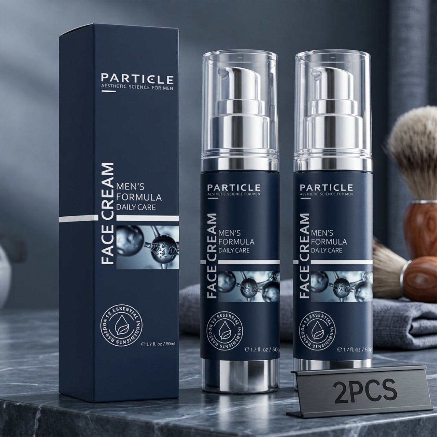 2x Particle Men’s Face Cream: 6-in-1 Anti-Aging Cream—Effectively Fights Eye Bag