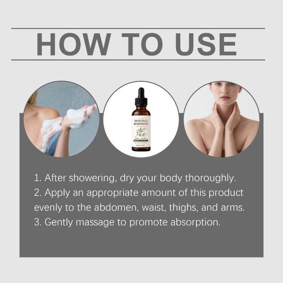 1-5PCS Moringa Berberine Oil Essential Body Massage Firming Body Oil 30ml ~20OFF