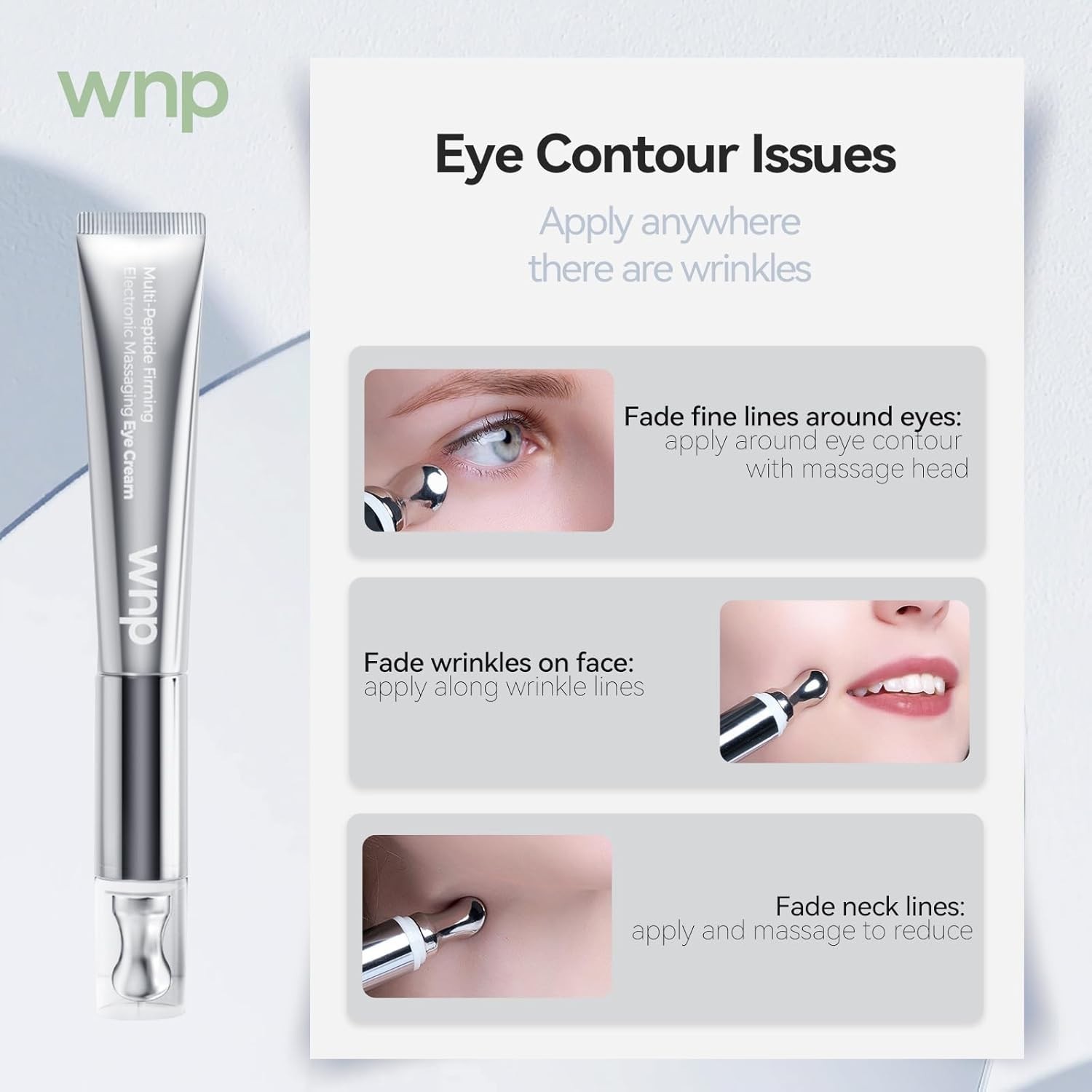 X2WNP Wrinkle Eraser Multi Peptide Firming Electronic Massaging Eye Cream-XP2027