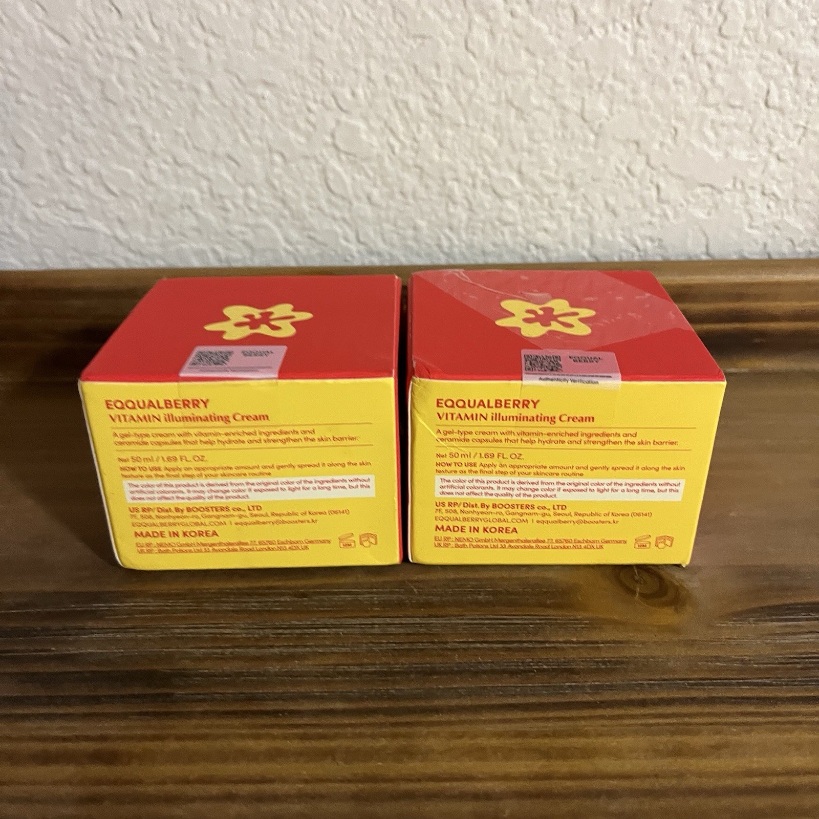 Lot Of 2 EQQUALBERRY Vitamin Illuminating Cream Glow Filter Vit C Exp: 12/2029