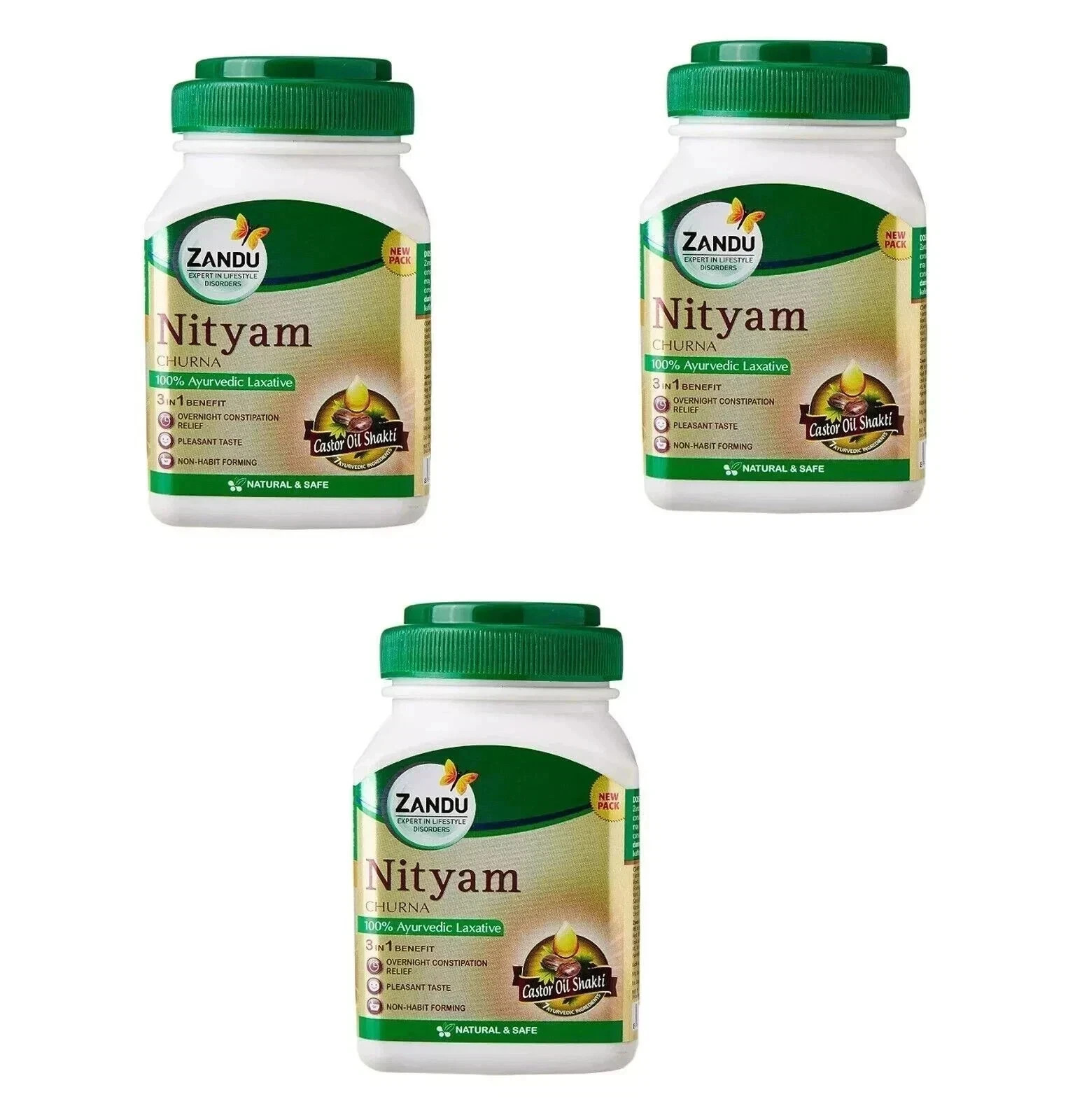 3 X Zandu Nityam Ayurvedic Churna 50gm Each For Constipation gas & acidity