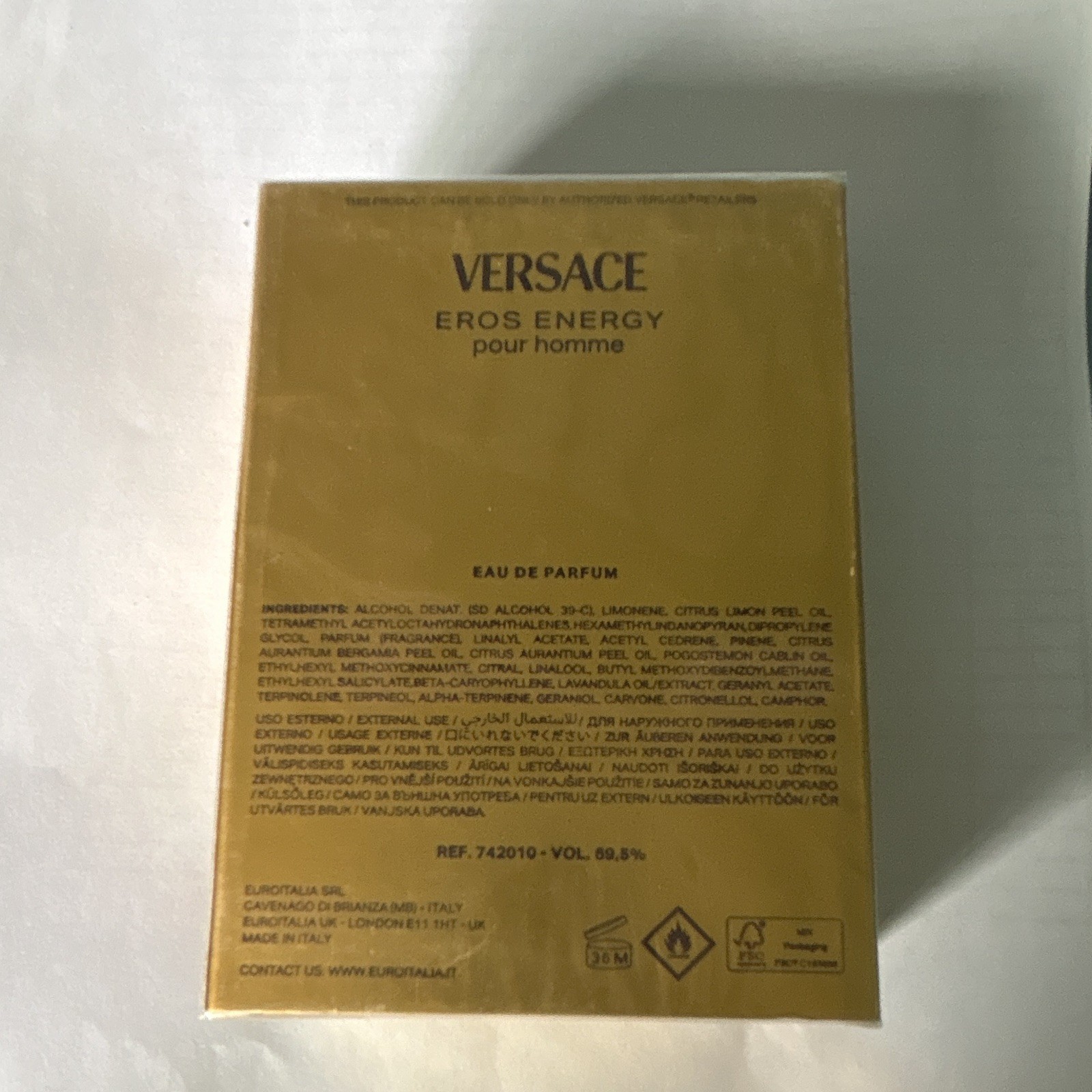 Versace Eros Energy Pour Homme Eau de Parfum Spray 3.4 fl oz Regular Size