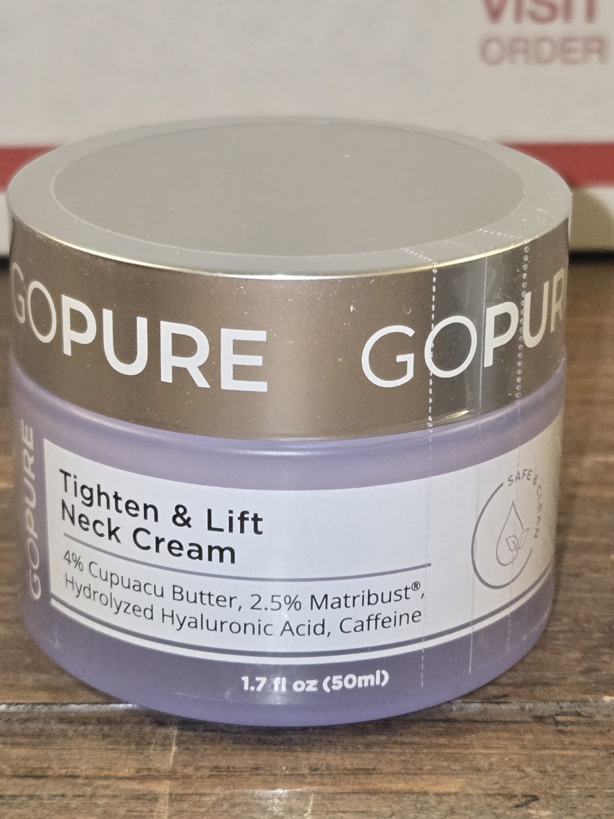 New & Sealed! Go Pure Tighten & Lift Neck Firming Cream 1.7 Oz 50ml Exp. 11/2028