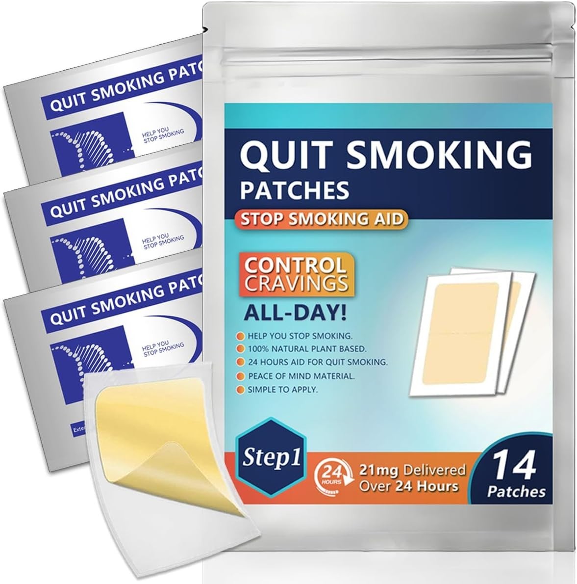 Quit Smoking Patches,21mg Step 1 Stop Smoking Aids Patches,14 Count Quit SmokiNG