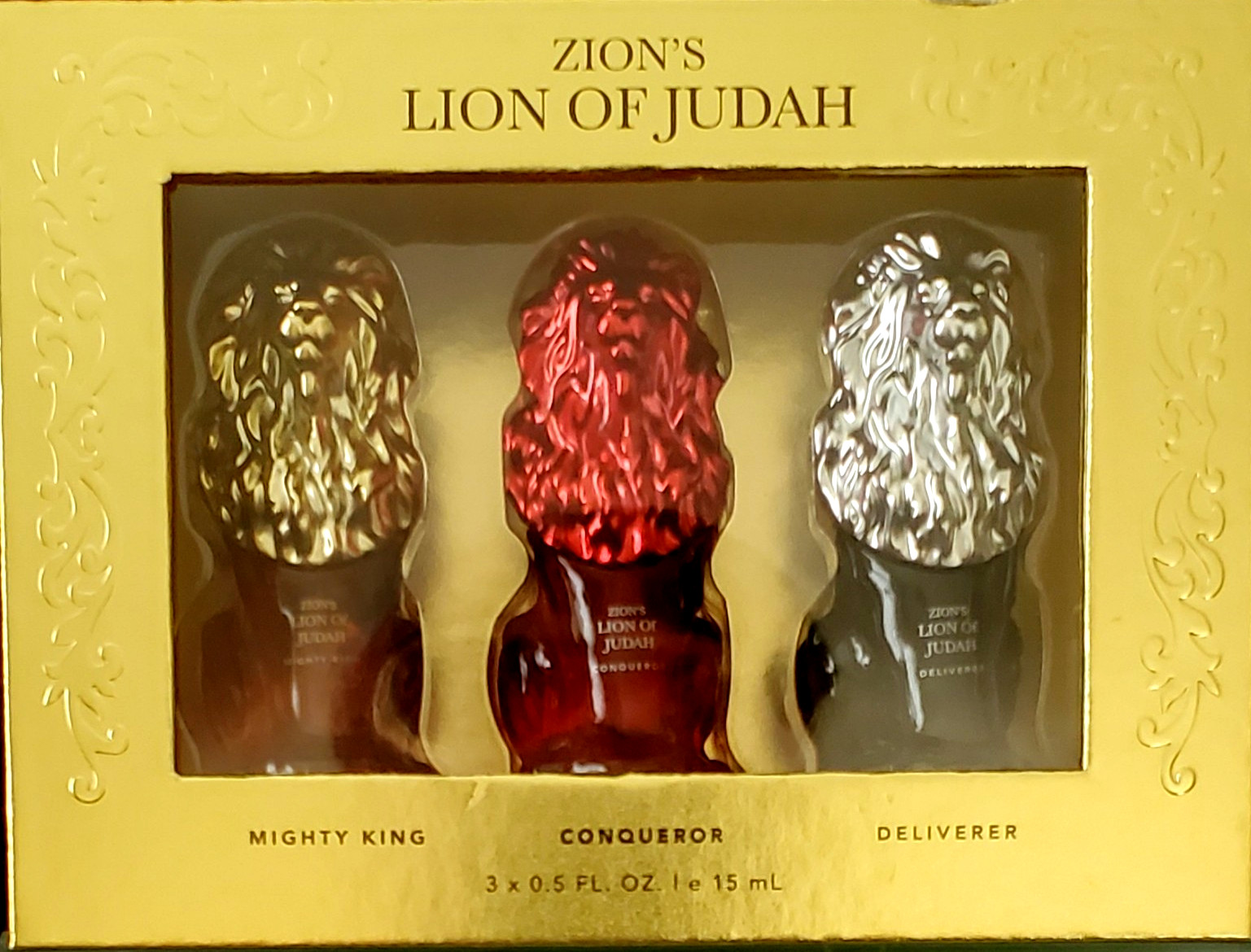 ZION’S LION OF JUDAH 3-PC/0.5 SPRAY FRAGRANCE – MIGHTY KING/CONQUEROR/DELIVERER