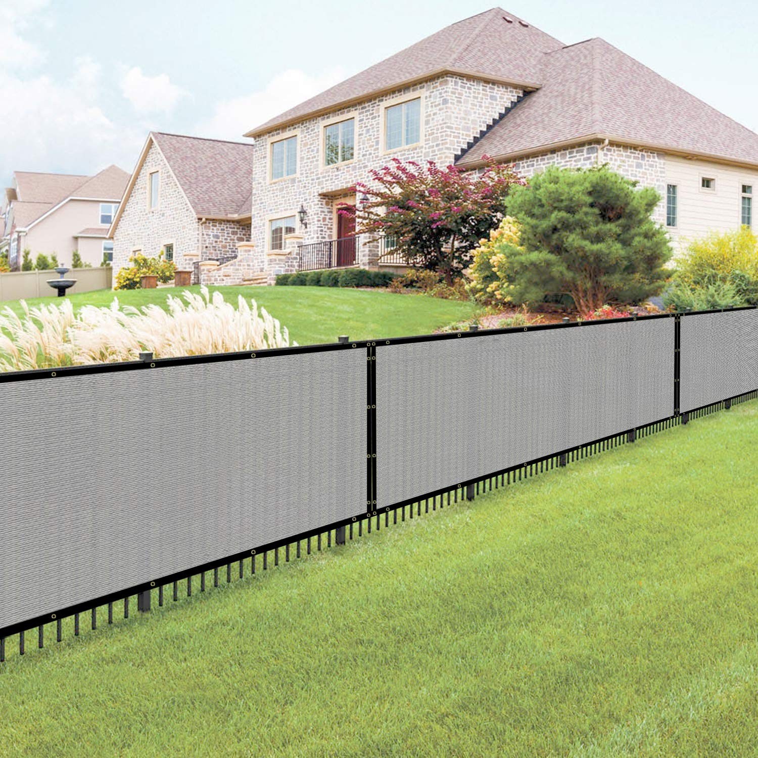 E&K Sunrise 4′ x 50′ Privacy Fence Screen with Grommets, Outdoor Windscreen F…