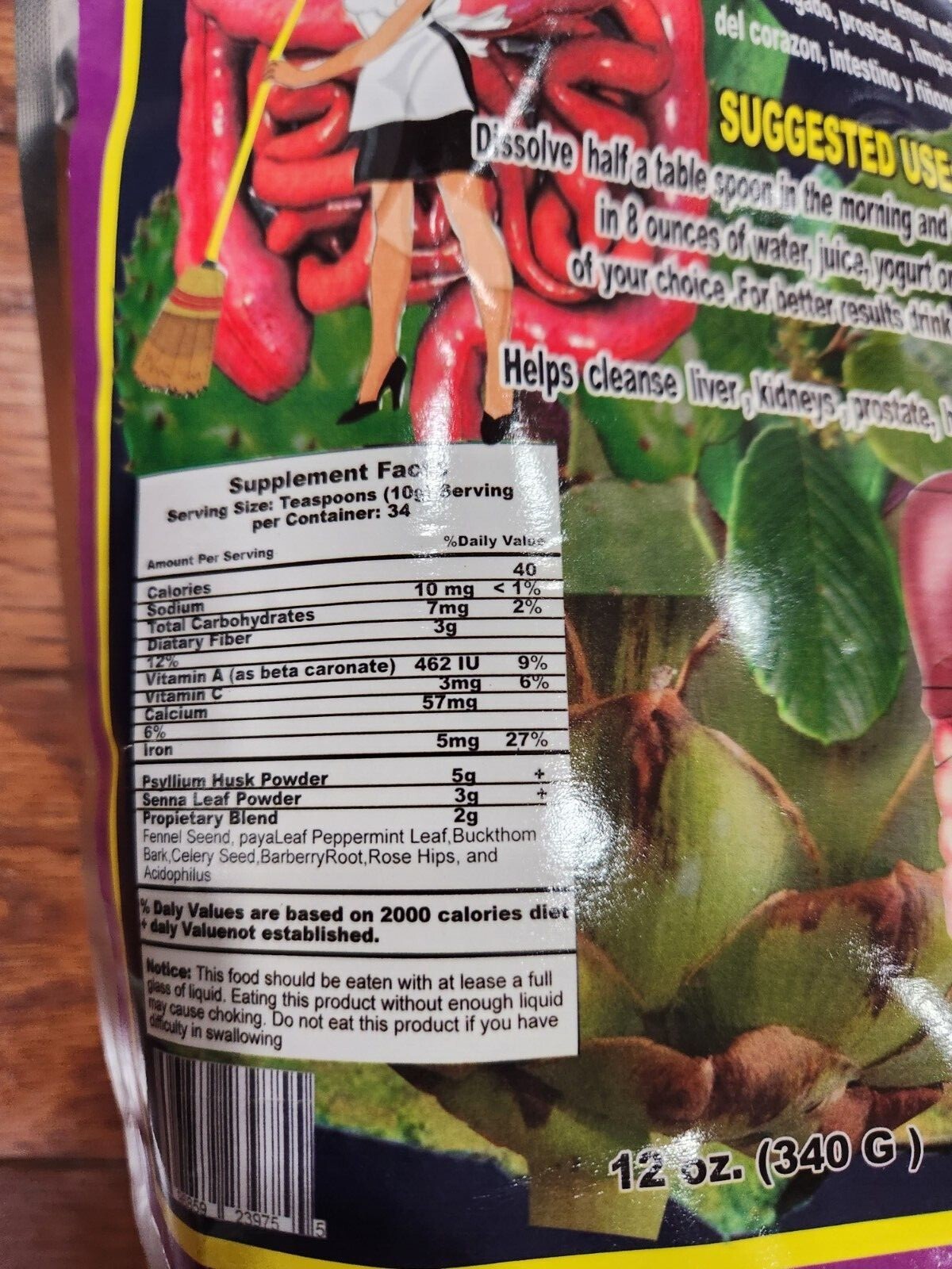 NEW LIMPIEZA INTESTINAL REFORZADA ROSASPRODUCTS 12 OZ 12/2024 HELPS CLEANSE BODY
