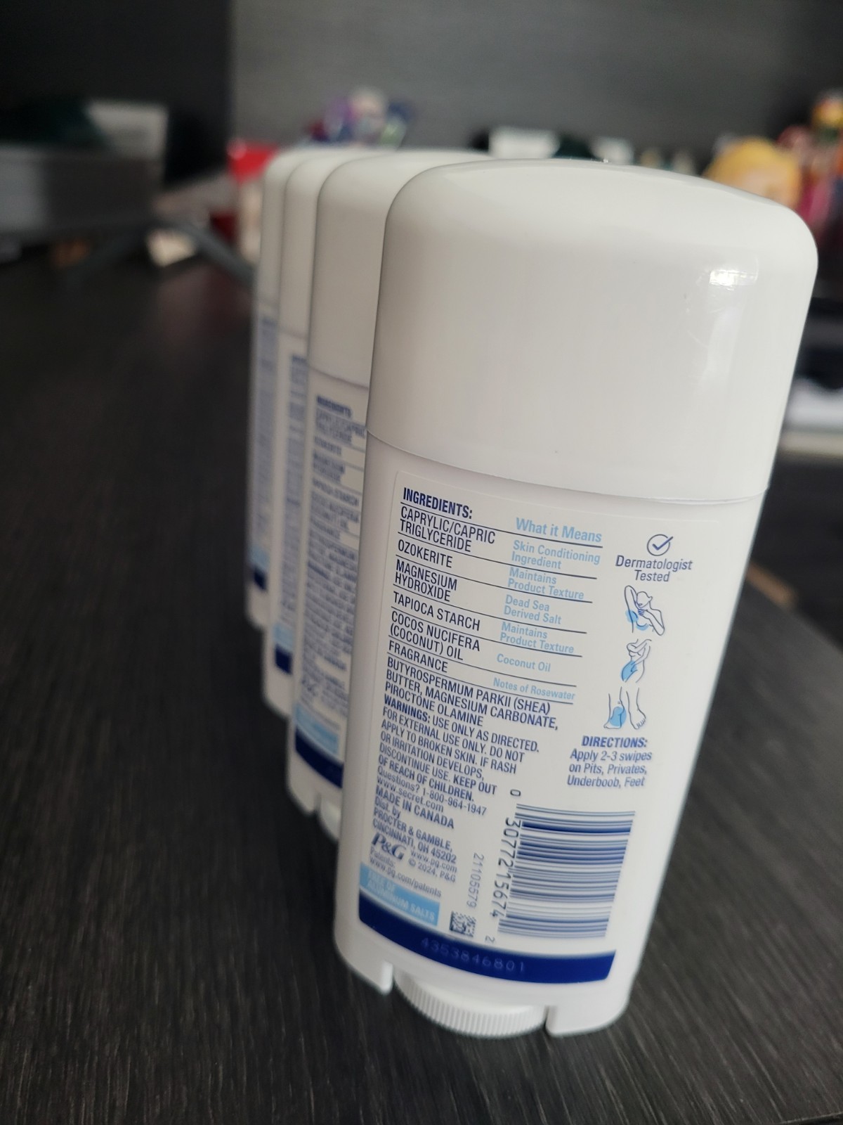 Secret Whole Body Sensitive Aluminum-Free Solid Stick Deodorant Rosewater 2.4 oz
