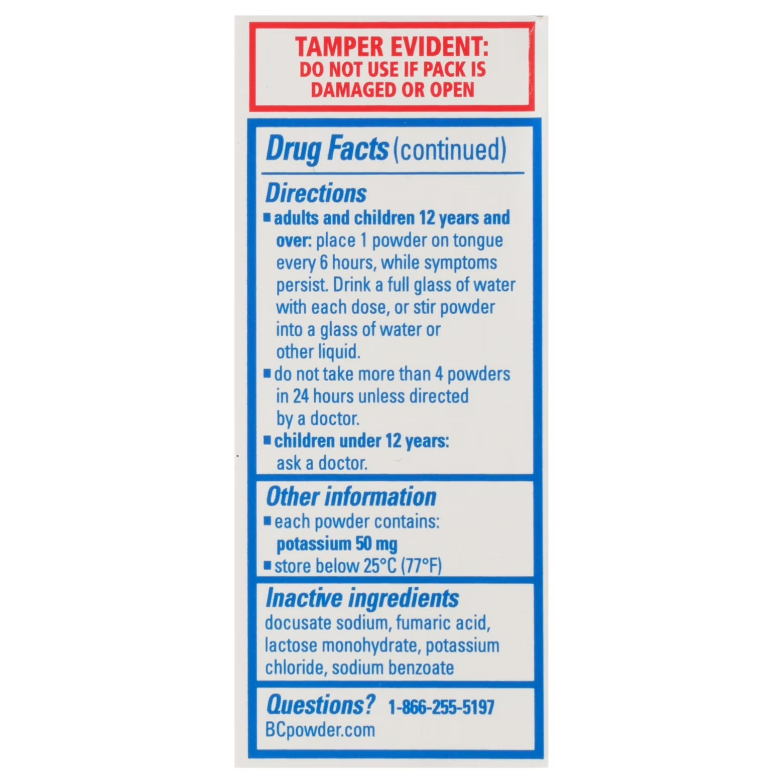 BC Powder Original Strength Pain Reliever, Aspirin Dissolve Packs, Body Aches &