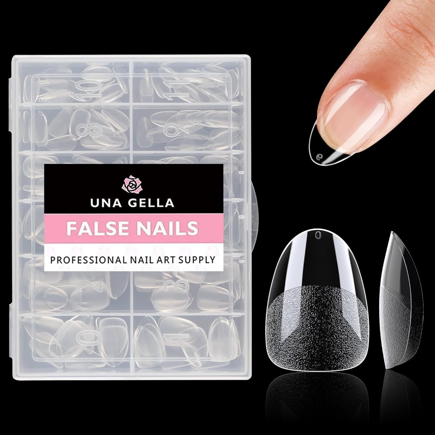 Acrylic Extra Short Almond Nail Tips – 216PCS Easy Soak Off with Matte Finish