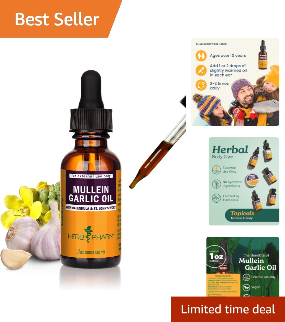 Mullein Garlic Oil Drops – Natural Herbal Remedy for Skin Support (1 oz)