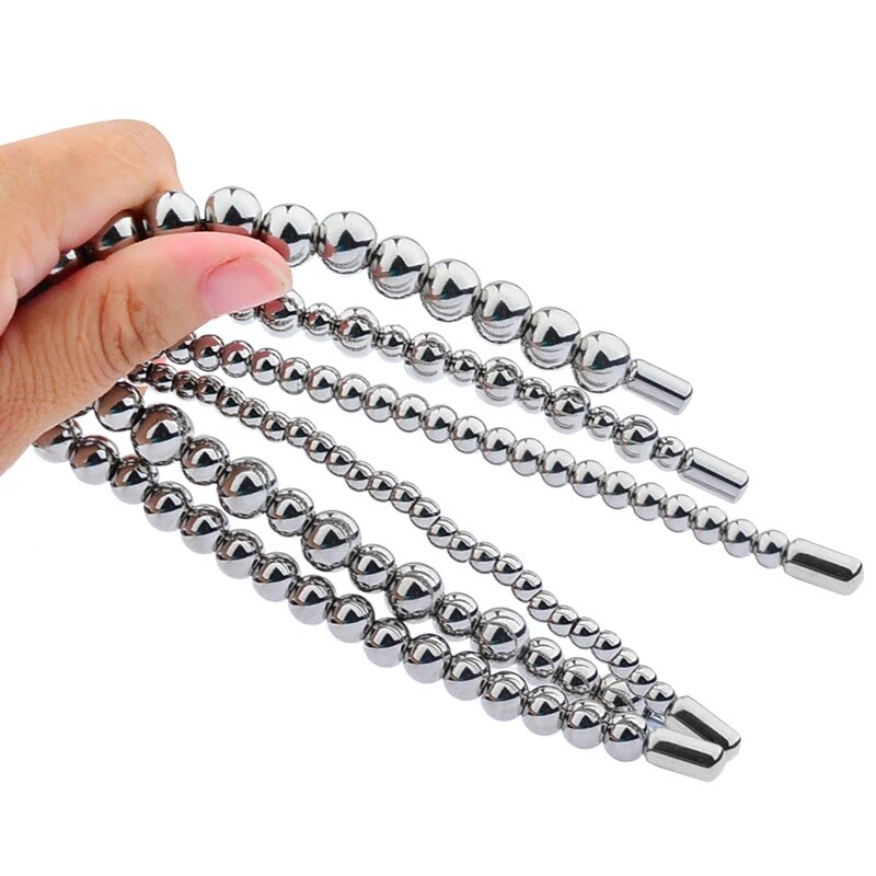 Male E-stim Shock Stainless Steel Dilator Stretcher Urethral Plug Sounding Beads