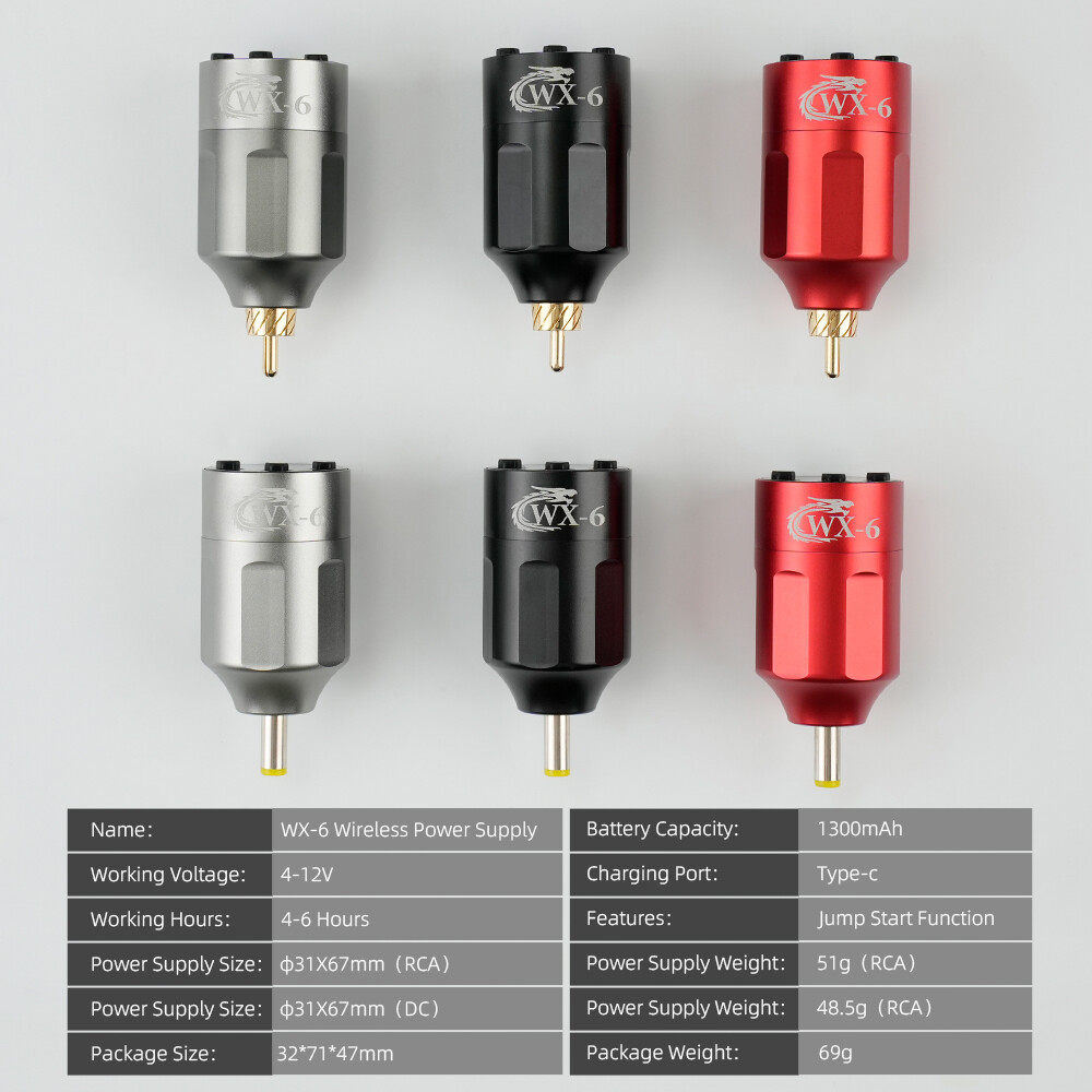 Wireless Rotary Tattoo Pen Battery Pack DC 1300mAh Rechargeable Power Supply