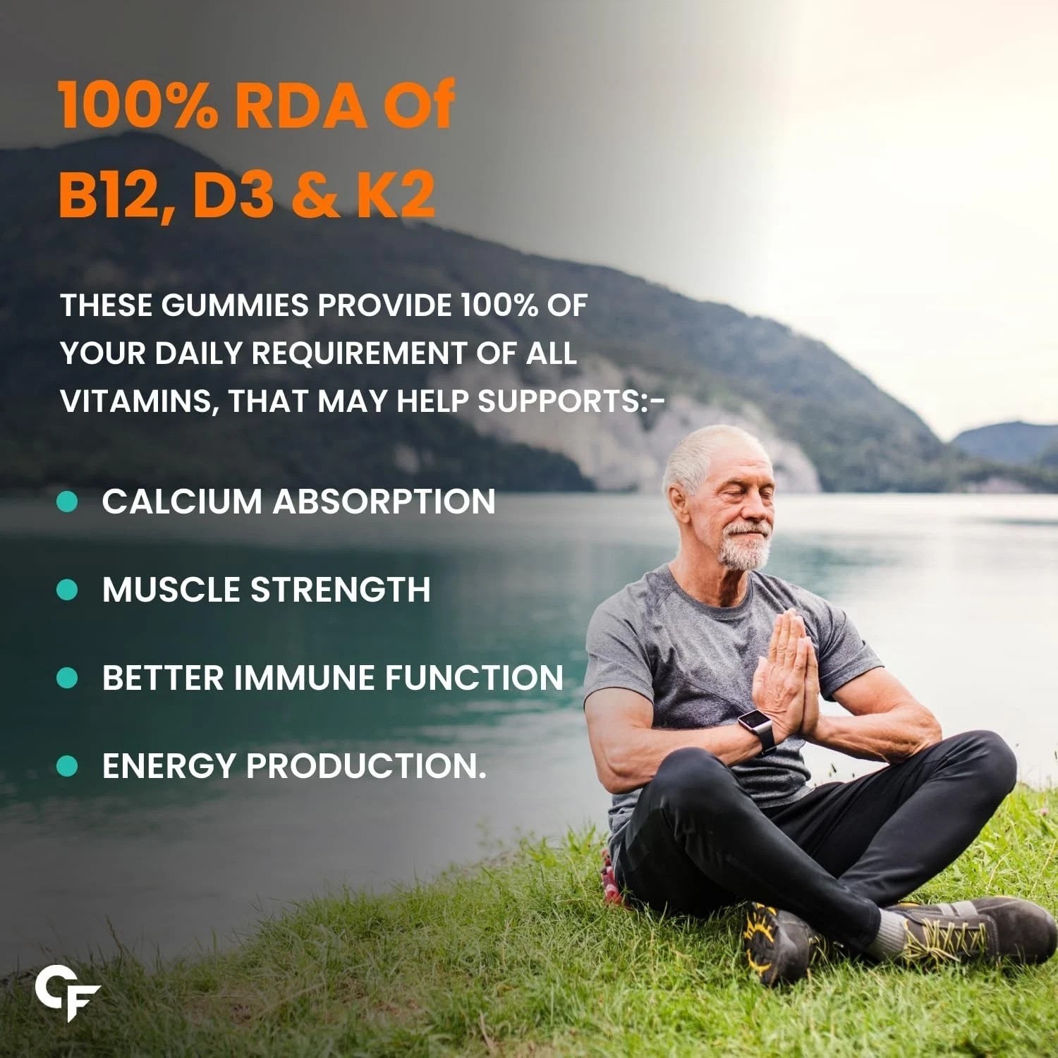 Carbamide Forte Vitamin D3 K2 MK7 & B12 Gummies Mango Flavour 60 Gummies