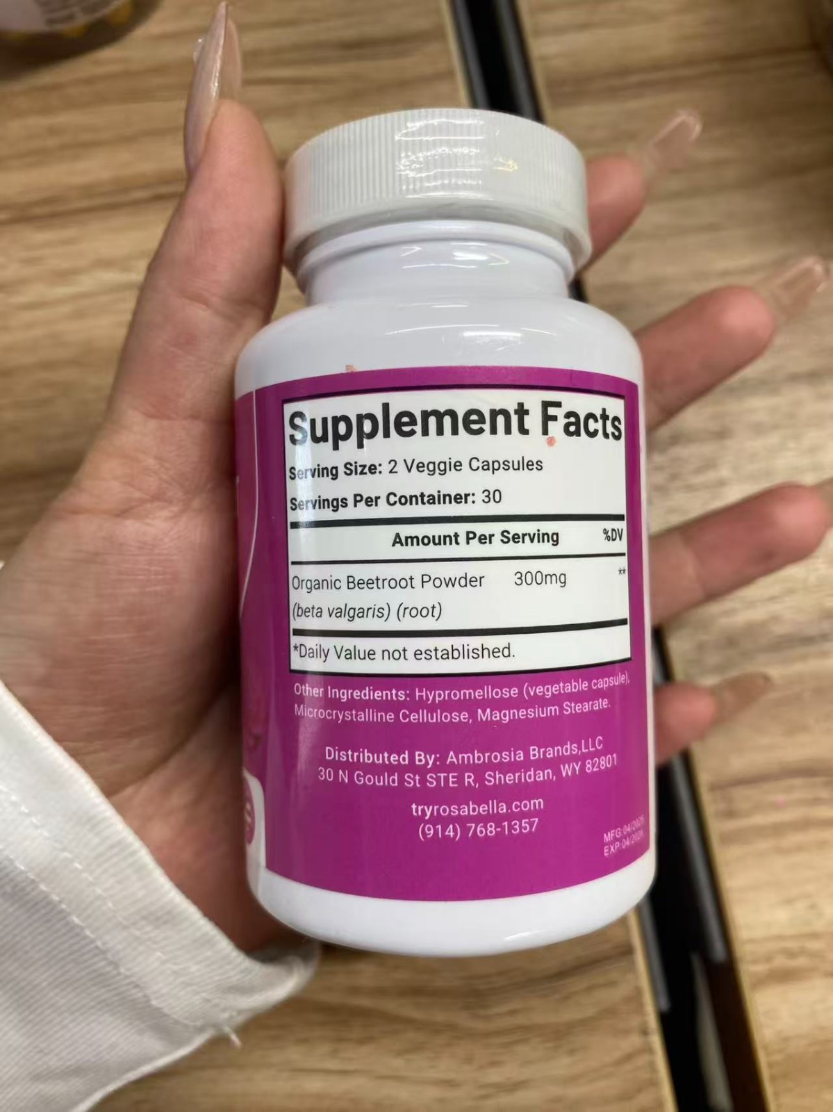3Pcs Organic Rosabella Beet Root Natural Energy Boost Blood Pressure 60 Capsule
