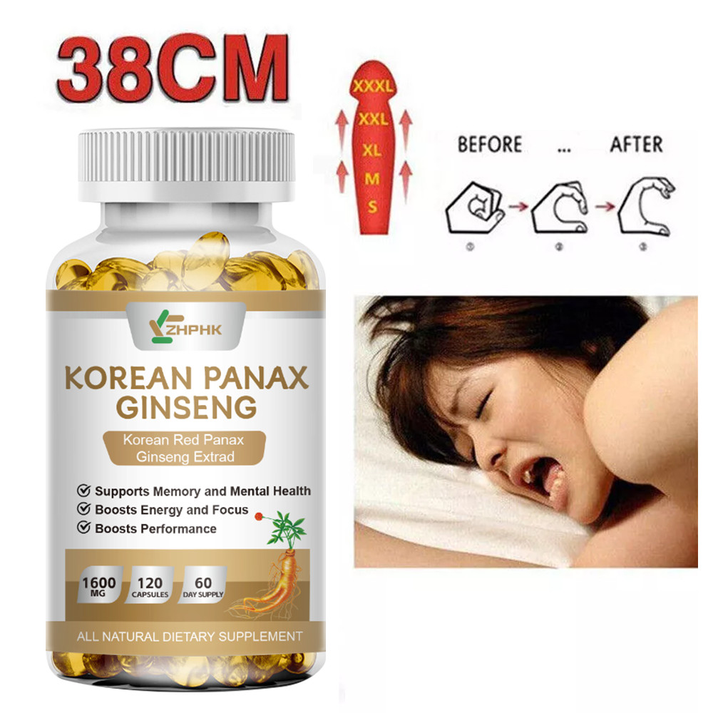 Korean Red Panax Ginseng 120 Capsules – 1600mg Extra Strength NON-GMO No Fillers