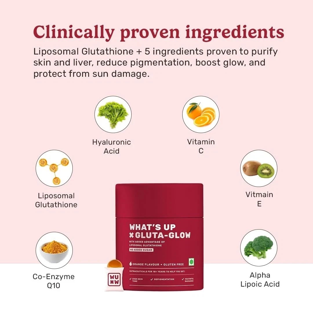 What’s Up Wellness Gluta-Glow Gummies for Radiant Skin Tone 15 Days Pack