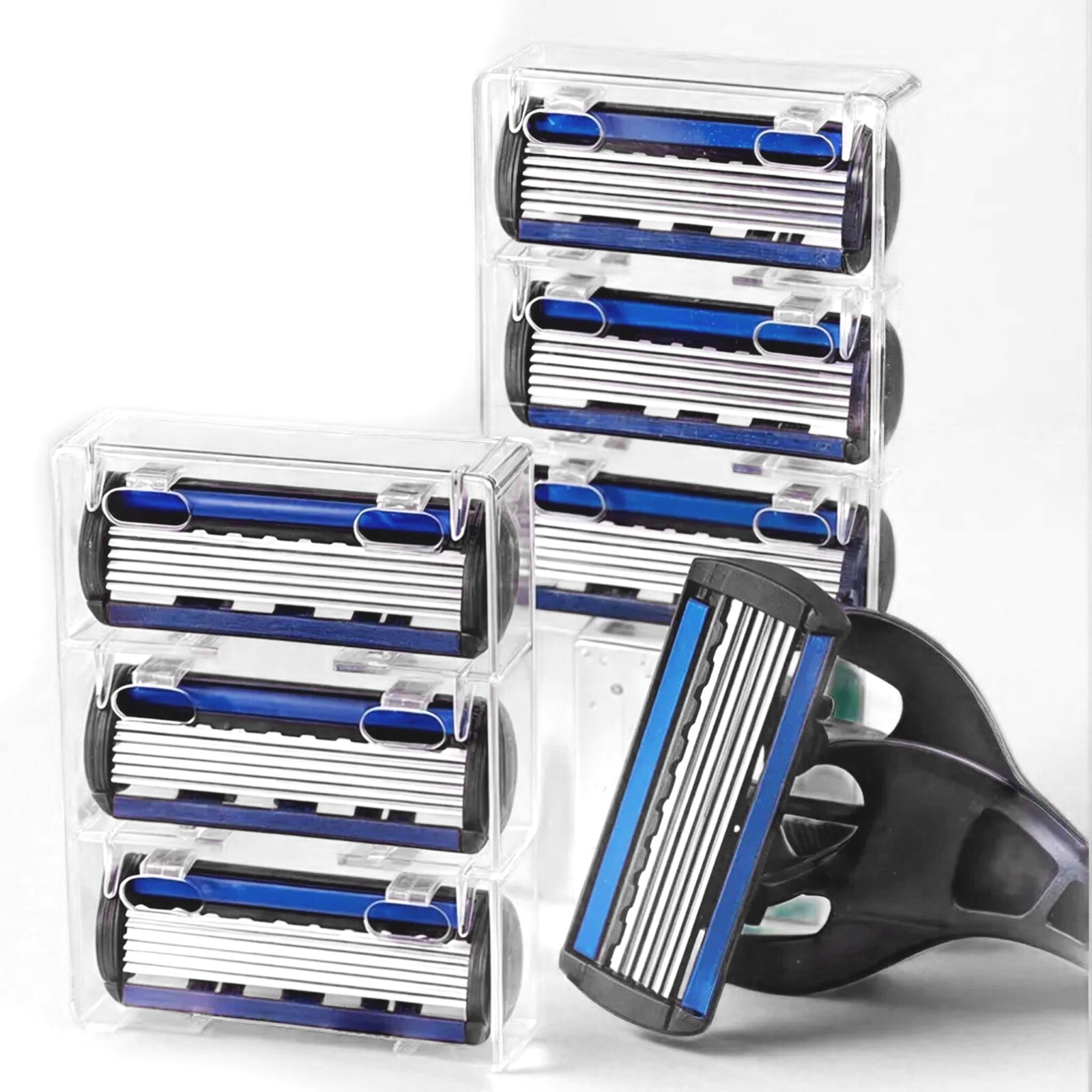 24 Stainless Steel 6 Blade Shaving Disposable Razors with 2 Handles for Men