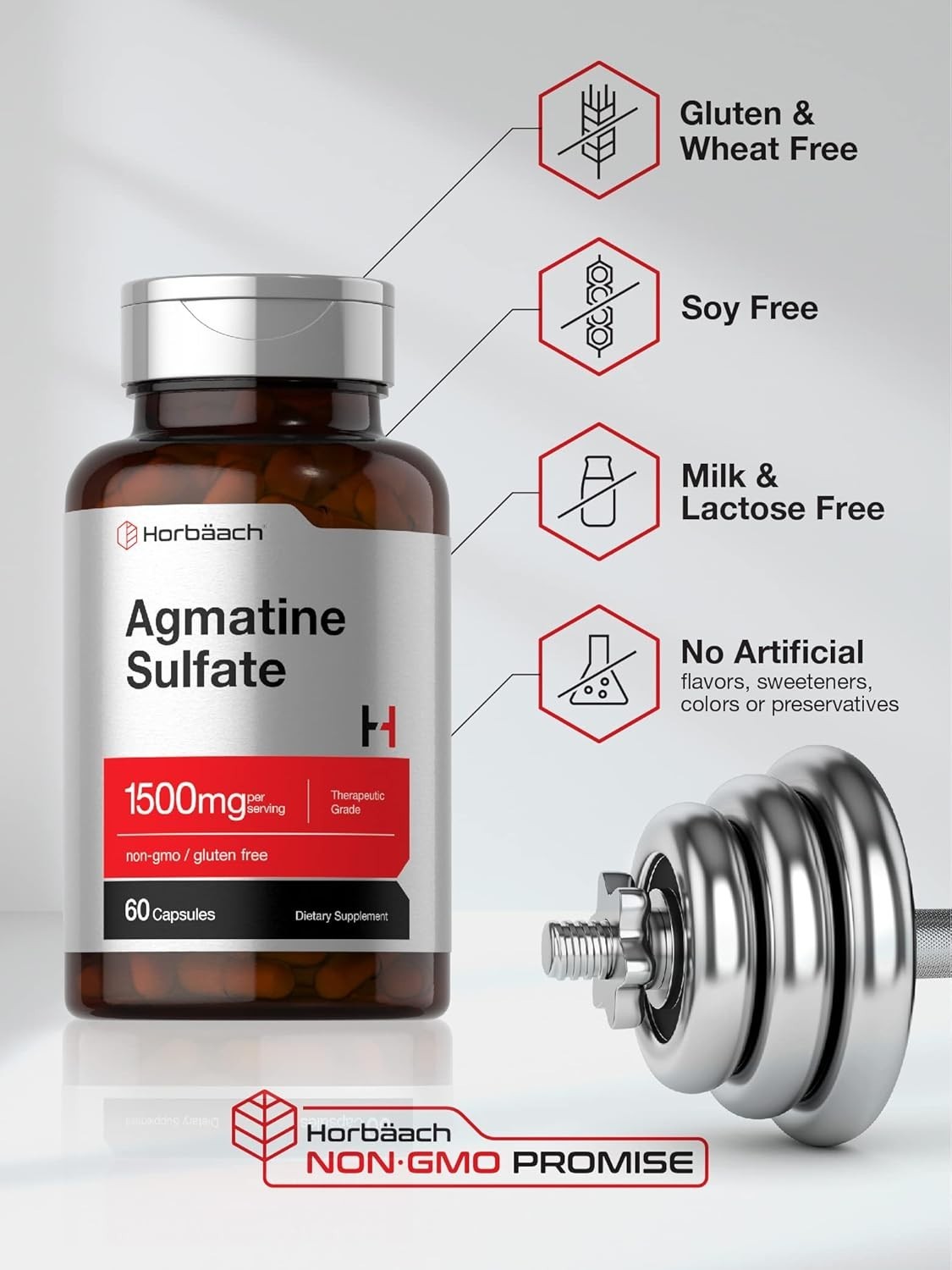 Agmatine Sulfate Capsules 1500mg | 60 Pills | Pharmaceutical Grade | Non-GMO,…