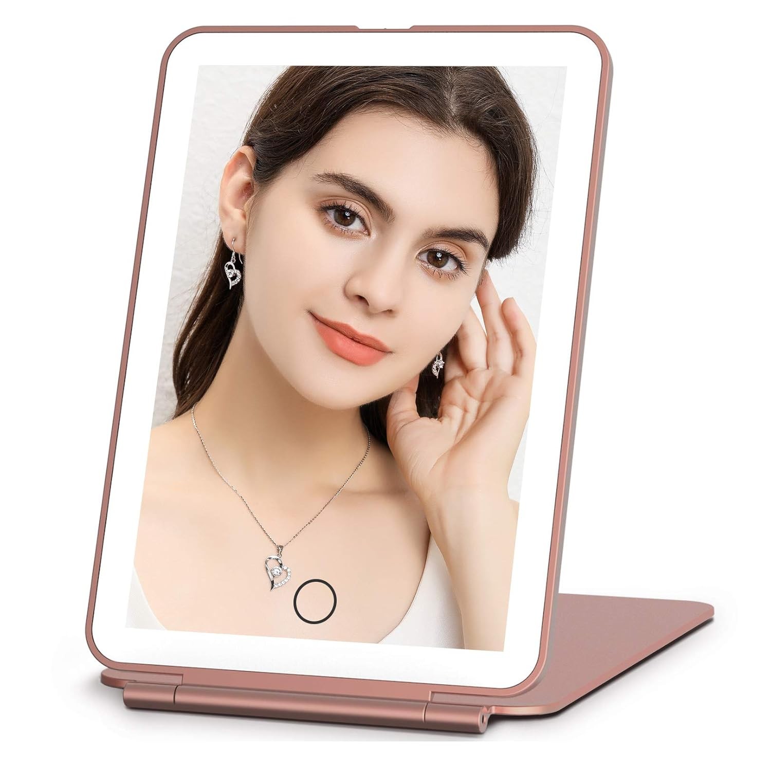 Rechargeable Travel Makeup Mirror W/ 72 Led Lights Portable Lighted Beauty